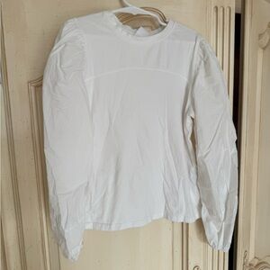 Zara Ivory Crew Neck Top
